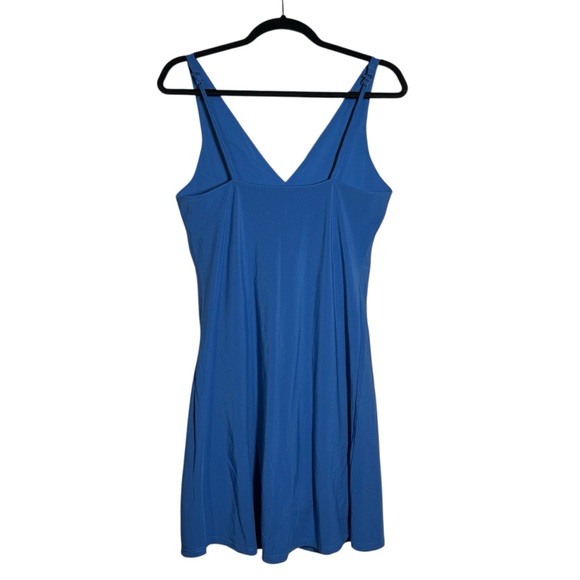 Abercrombie Wide Strap Traveler Mini Dress V-Neck Blue Size Medium TALL NWT - Picture 3 of 11